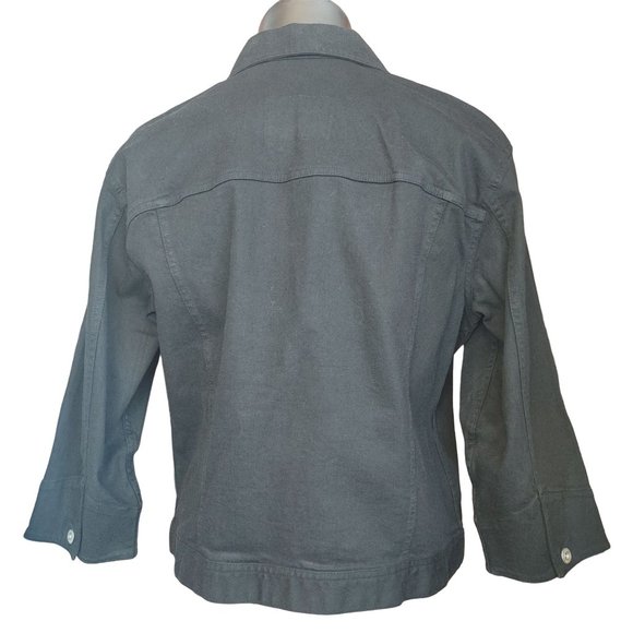 Vintage LIZ CLAIBORNE Lizwear Womens L Midweight Denim Jacket Buttons Pockets - Picture 2 of 4